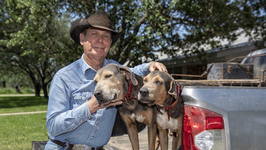 Roy Hindes with Rufus and Boots.